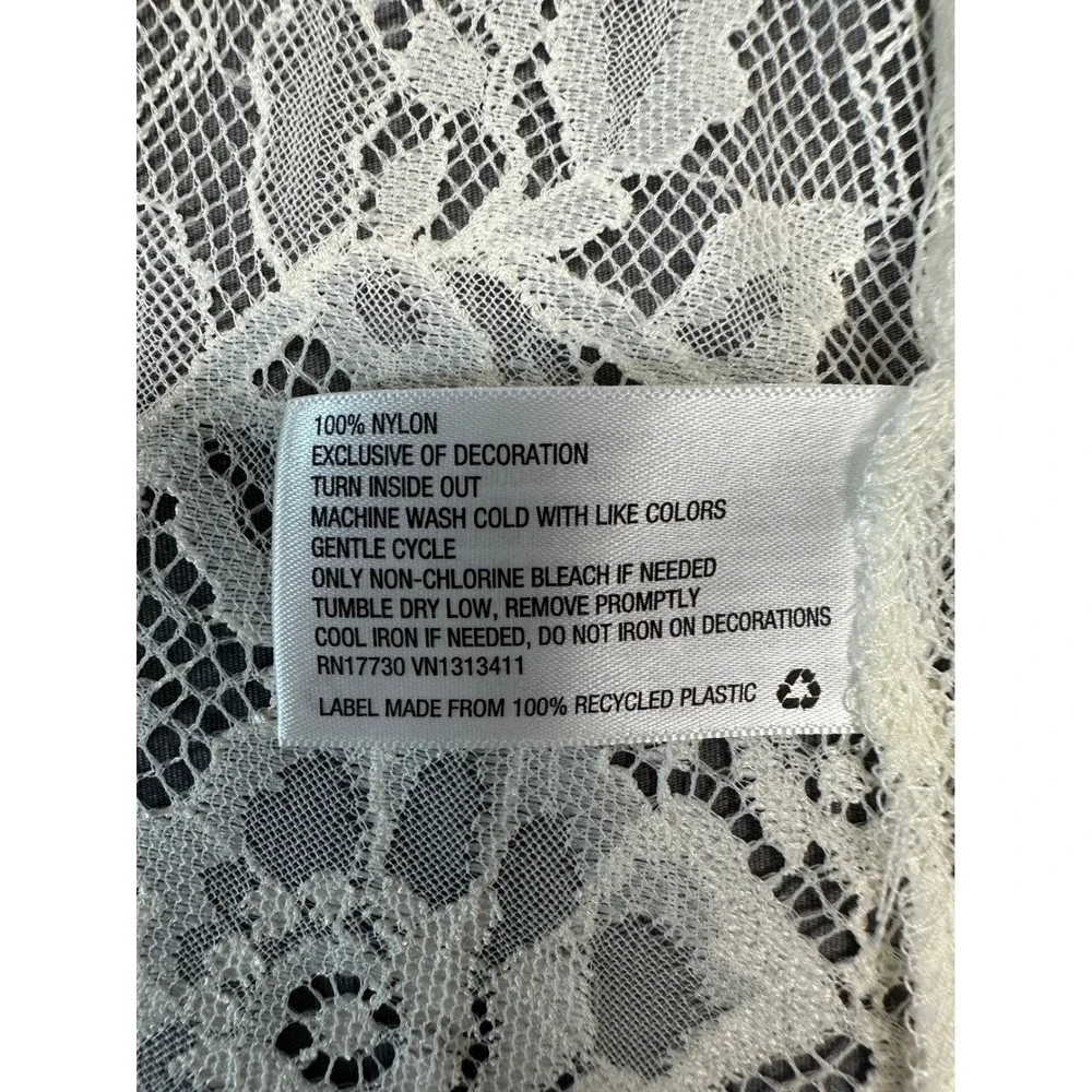 NWT* Ivory Lace Xhilaration Sheer Bell Sleeve Open Front Women's Cardigan XL - Picture 7 of 8
